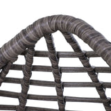 easycomfort easycomfort poltrona in pe rattan grigio con morbido cuscino beige per esterni e interni ean 8055776915029