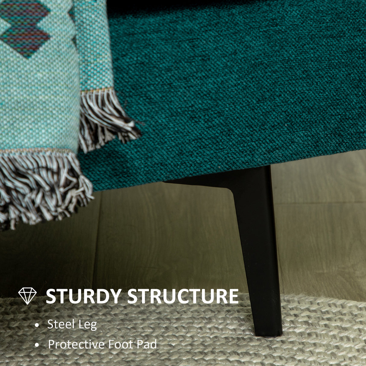 easycomfort easycomfort poltrona moderna da soggiorno con seduta imbottita gambe in acciaio e tessuto traspirante 96x87x87 cm verde