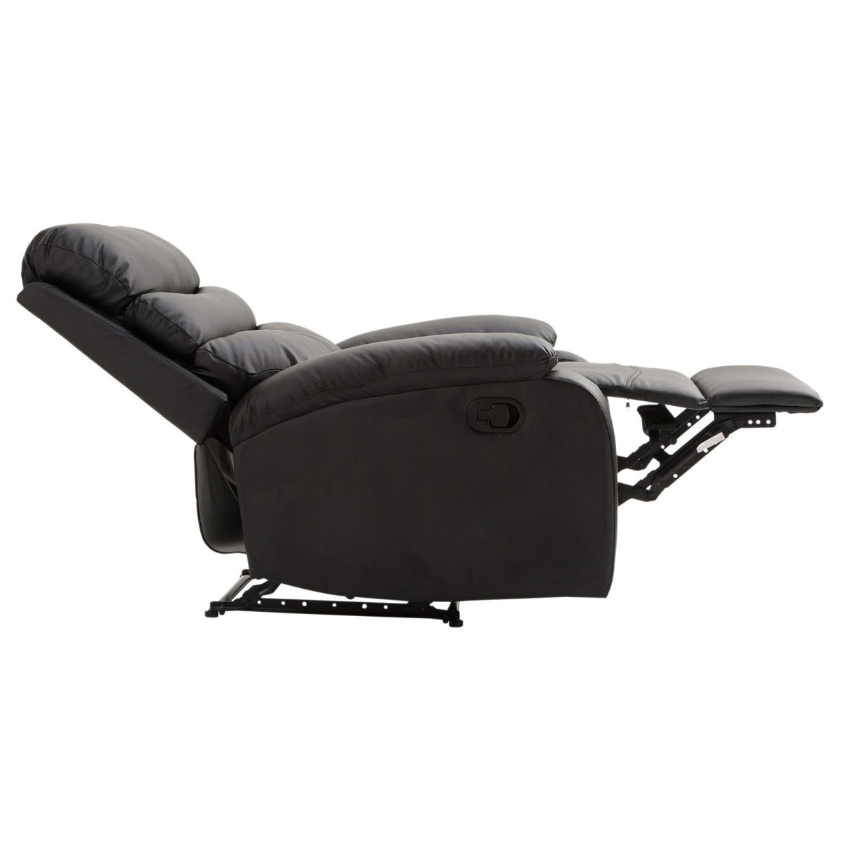 easycomfort easycomfort poltrona relax con schienale reclinabile e poggiapiedi rialzabile in ecopelle nero 82 97 100cm ean 8054144136486