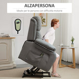 easycomfort easycomfort poltrona relax elettrica e alzapersona reclinabile fino 160 con telecomando in similpelle grigio