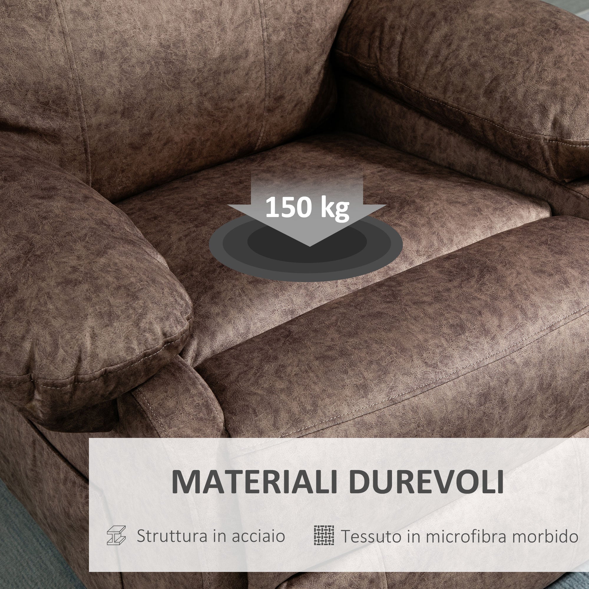 EASYCOMFORT Poltrona Relax Reclinabile fino 135° con Seduta Girevole e Pouf  Poggiapiedi, 78x84x110cm, Crema