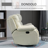 easycomfort easycomfort poltrona relax reclinabile girevole e con poggiapiedi similpelle pu e metallo bianco