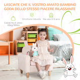 easycomfort easycomfort poltroncina per bambini con design a coniglio e gambe in legno 53x47x54 5cm crema