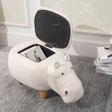 easycomfort easycomfort pouf contenitore poggiapiedi in tessuto ippopotamo beige ean 8054144138244