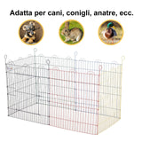 easycomfort easycomfort recinto per cani e cuccioli 6 pannelli in filo metallico colorato box per animali esterno 120x60cm ean 8054111841290