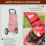 easycomfort easycomfort rimorchio bici 2 in 1 pieghevole e portatile con borsa da trasporto in tessuto oxford 53x43x110 cm