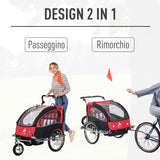easycomfort easycomfort rimorchio passeggino porta bimbo 2 in 1 per bicicletta jogging rosso e nero ean 8054144138794