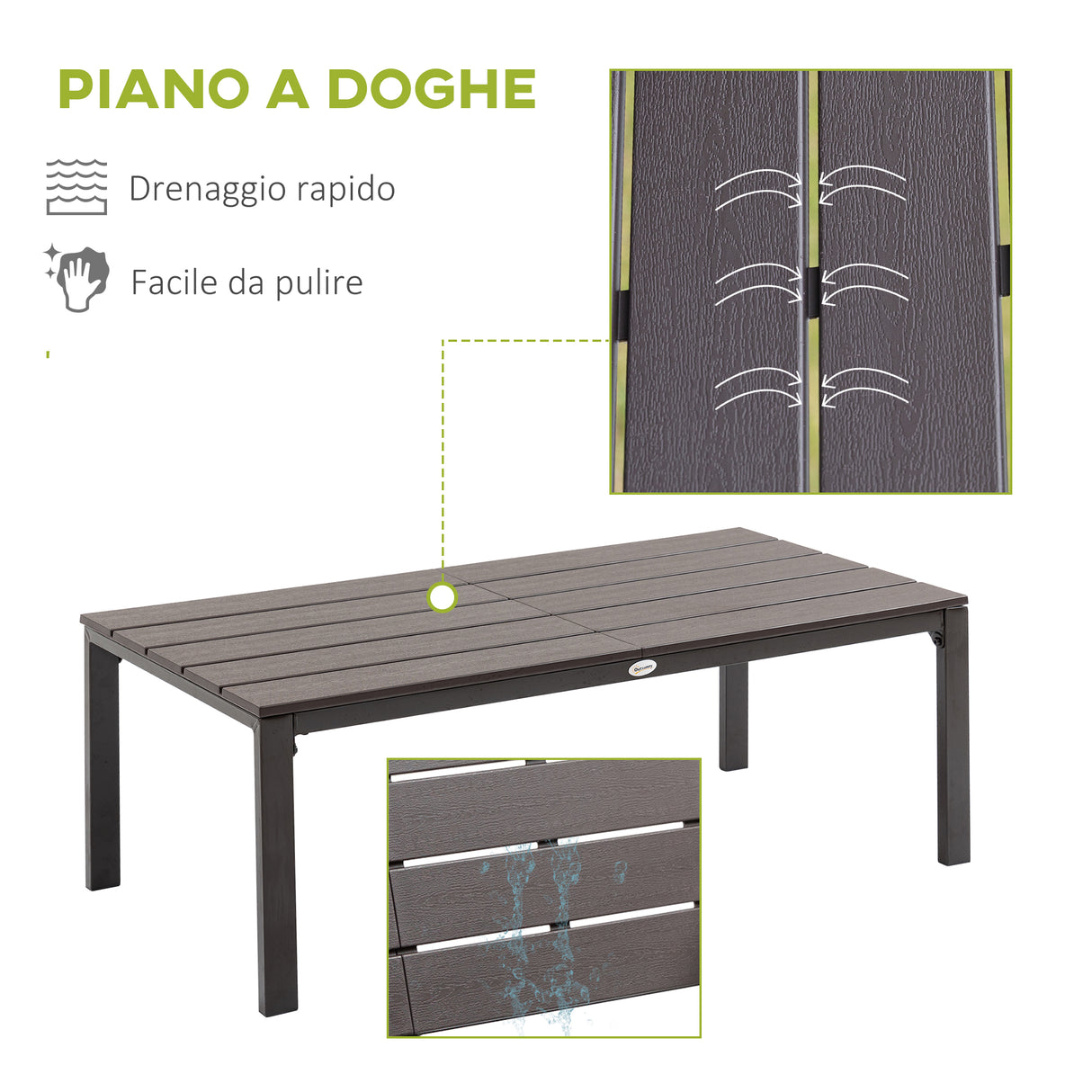 easycomfort easycomfort salotto da giardino set 4 pz con divano da esterno poltrone e tavolino acciaio e legno marrone