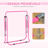 easycomfort easycomfort sbarra per trazioni per bambini 3 8 anni 4 altezze regolabili e struttura in acciaio 148x105x88 128 cm rosa