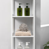 easycomfort easycomfort scaffale bagno salvaspazio a 5 ripiani in legno 30x30x140cm bianco