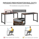 easycomfort easycomfort scrivania con supporto per il monitor marrone nero