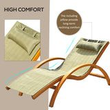 easycomfort easycomfort sdraio lettino da giardino ergonomica in legno con poggiatesta imbottito marrone ean 8055776911380