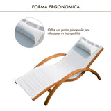 easycomfort easycomfort sdraio lettino prendisole relax da giardino in legno e texilene crema ean 8054144134420