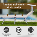 easycomfort easycomfort sdraio pieghevole da giardino con tetto lettino prendisole in alluminio beige ean 8054111849531