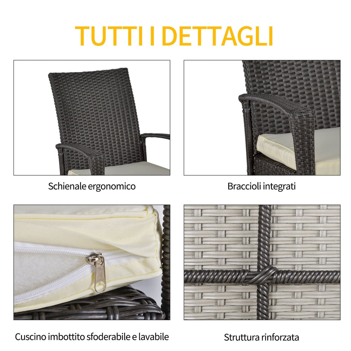easycomfort easycomfort sedia a dondolo da giardino in rattan pe con cuscino e braccioli per arredamento da esterno 66x88x98cm marrone ean 8055776912790