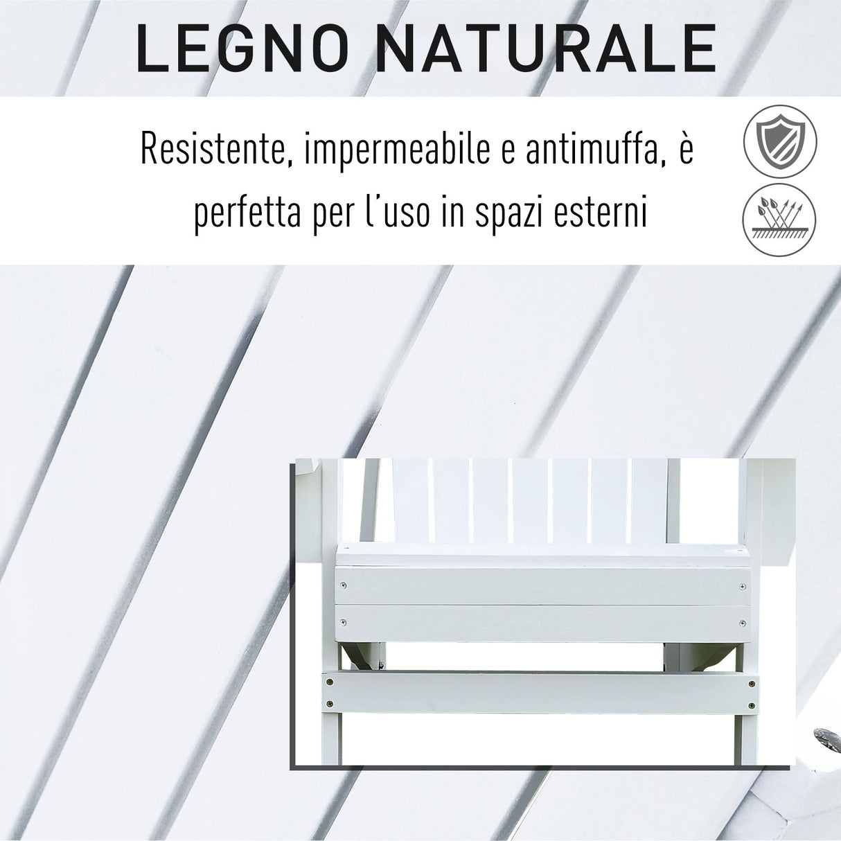 easycomfort easycomfort sedia da giardino adirondack in legno bianco 97x72 39x93cm ean 8054111840200