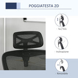 easycomfort easycomfort sedia da ufficio ergonomica girevole altezza regolabile supporto lombare e poggiatesta nero