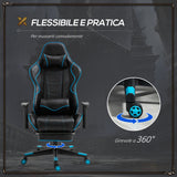 easycomfort easycomfort sedia gaming ergonomica con poggiapiedi estraibile e supporto lombare 72x77x128 138cm nero