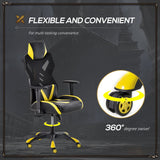 easycomfort easycomfort sedia poltrona gaming ergonomica e girevole con altezza regolabile similpelle e rete nero giallo