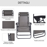 easycomfort easycomfort sedia sdraio zero gravity reclinabile e pieghevole in texteline grigio ean 8054144132044