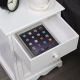 easycomfort easycomfort set 2 comodini in legno bianco con 1 cassetto e 1 antina in stile retro ean 8054144134574