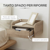 easycomfort easycomfort set 2 comodini sospesi in truciolato per camera da letto e soggiorno 40x30x19 5 cm