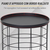 easycomfort easycomfort set 2 pezzi tavolini da caffe in metallo nero 50x50cm 41 5x35 5cm ean 8054144136899