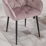 easycomfort easycomfort set 2 sedie moderne imbottite stile nordico in velluto e metallo rosa ean 8055776915449