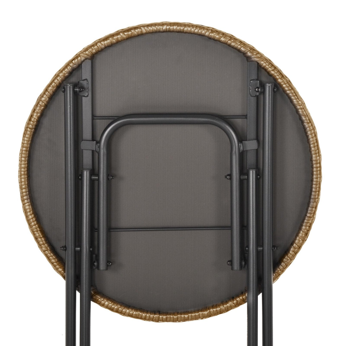 easycomfort easycomfort set 3 pezzi tavolino con sedie da giardino pieghevoli rattan e acciaio ean 8055776912318