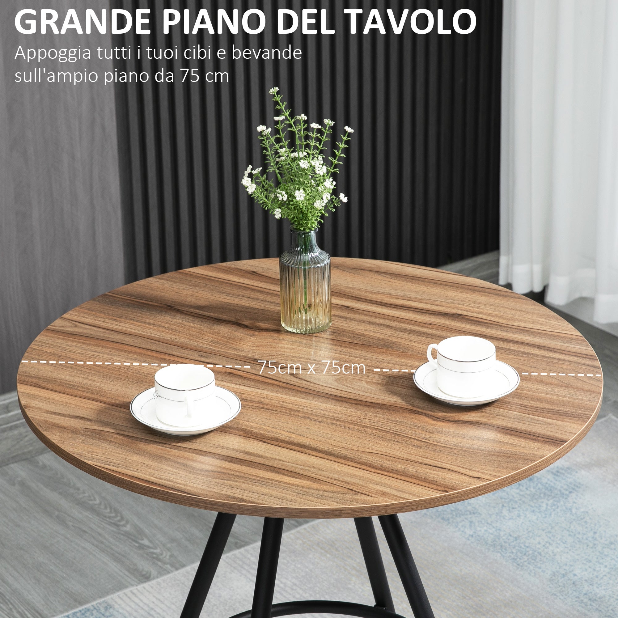 EASYCOMFORT Set 3 Pezzi Tavolo da Cucina e 2 Sedie Moderne da