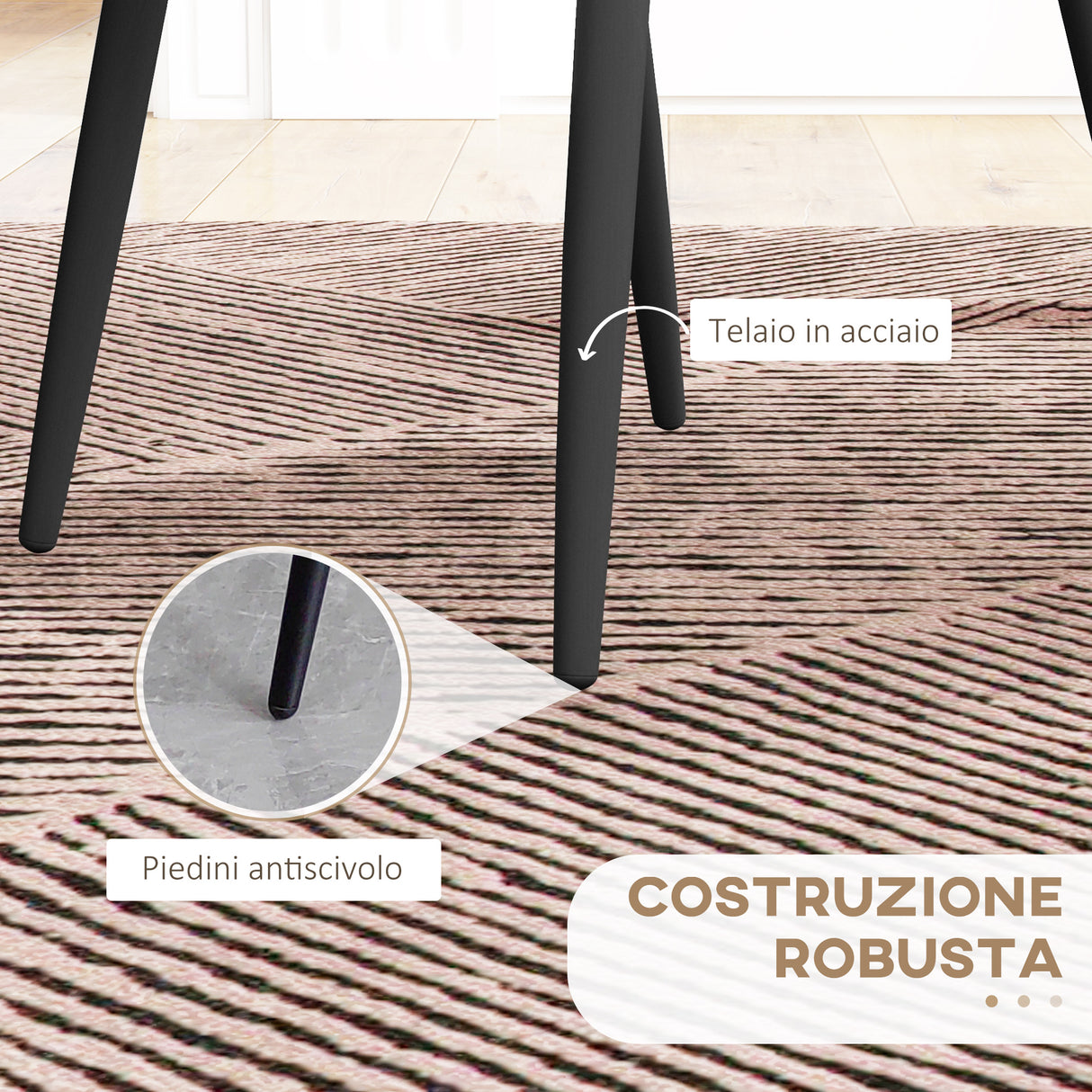 easycomfort easycomfort set 4 sedie da cucina in tessuto effetto velluto grigio con design salvaspazio 46x56x86 cm