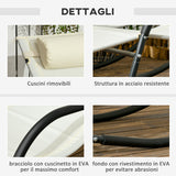 easycomfort easycomfort set da 2 sdraio a dondolo con poggiatesta e braccioli 67x144x87 cm grigio e beige