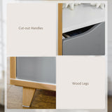 easycomfort easycomfort set di 2 comodini moderni con cassetto e ripiano in mdf 36 8x33x43 8cm bianco e grigio