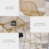 easycomfort easycomfort set di 2 sgabelli alti con poggiapiedi in metallo oro