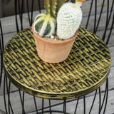 easycomfort easycomfort set di 3 tavolini da giardino impilabili arredamento da esterno stile industriale in metallo nero ean 8054144134789