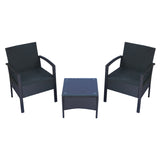 easycomfort easycomfort set mobili da giardino 2 poltroncine e tavolino con cuscini pe rattan nero ean 8055776911298