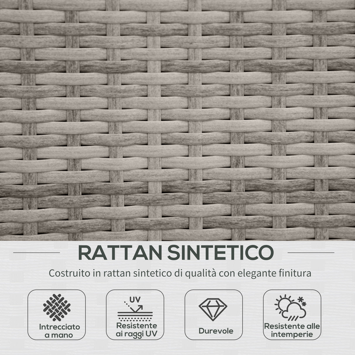 easycomfort easycomfort set mobili da giardino 4 pezzi in rattan pe salotto da esterno con 3 divani e 1 tavolino da caffe cuscini rimovibili e lavabili grigio