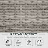 easycomfort easycomfort set mobili da giardino 4 pezzi in rattan pe salotto da esterno con 3 divani e 1 tavolino da caffe cuscini rimovibili e lavabili grigio