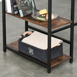 easycomfort easycomfort set tavolo alto con 2 sgabelli e scaffale stile industriale in metallo e legno marrone rustico ean 8054144139098