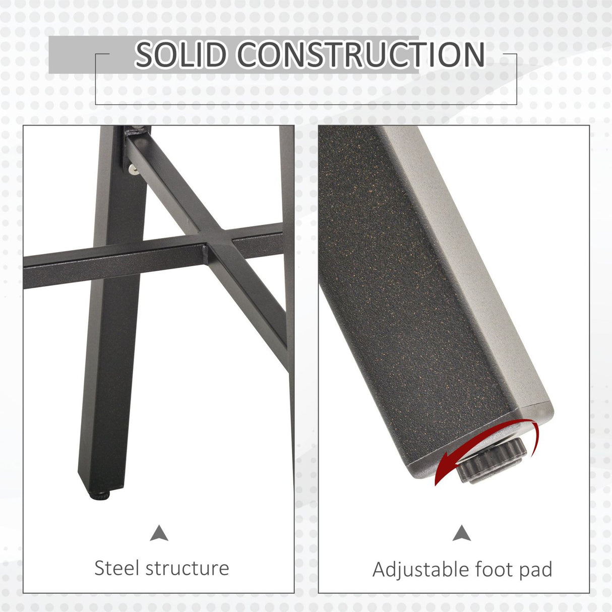 easycomfort easycomfort set tavolo e 2 sedie da giardino in acciaio per esterni nero ean 8055776911359