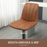 easycomfort easycomfort sgabello regolabile vintage da bar e cucina set 2 pezzi con poggiapiedi base in acciaio e rivestimento in pelle 45x54x96 117cm marrone e grigio