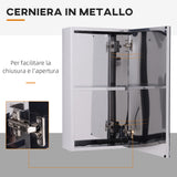 easycomfort easycomfort specchiera bagno in acciaio con anta e vano contenitore a 2 ripiani 55x14x30cm