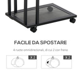 easycomfort easycomfort tavolino angolare per divano e letto con 4 rotelle in legno stile industrial 51x36x61 cm