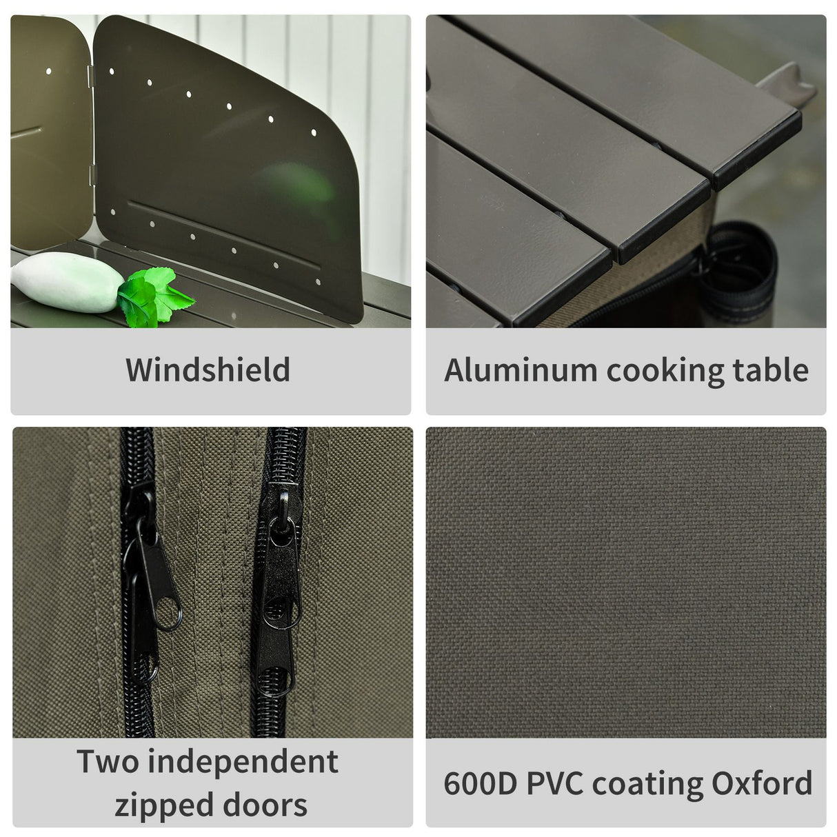 easycomfort easycomfort tavolino cucina da campeggio in alluminio pieghevole verde 94x57x109cm