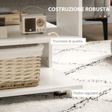 easycomfort easycomfort tavolino da caffe asimmetrico in legno con ripiani e piedini regolabili 60x60x45cm bianco