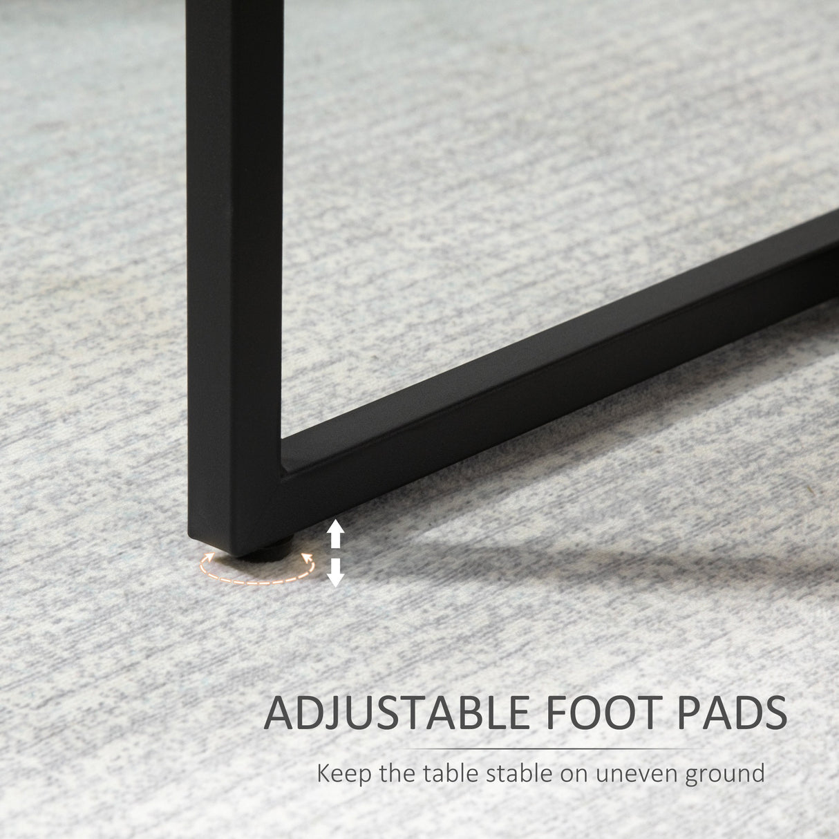 easycomfort easycomfort tavolino da caffe con mensola inferiore in acciaio e legno 45x35x48cm