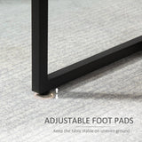 easycomfort easycomfort tavolino da caffe con mensola inferiore in acciaio e legno 45x35x48cm