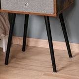 easycomfort easycomfort tavolino da salotto con cassetto in tessuto pieghevole tavolo vintage in legno 48x38x61cm marrone e nero ean 8054111848725