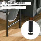 easycomfort easycomfort tavolino da salotto con mensola rimovibile in tessuto grigio