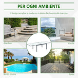 easycomfort easycomfort tavolo da giardino allungabile con piano in vetro 270x90x73cm grigio